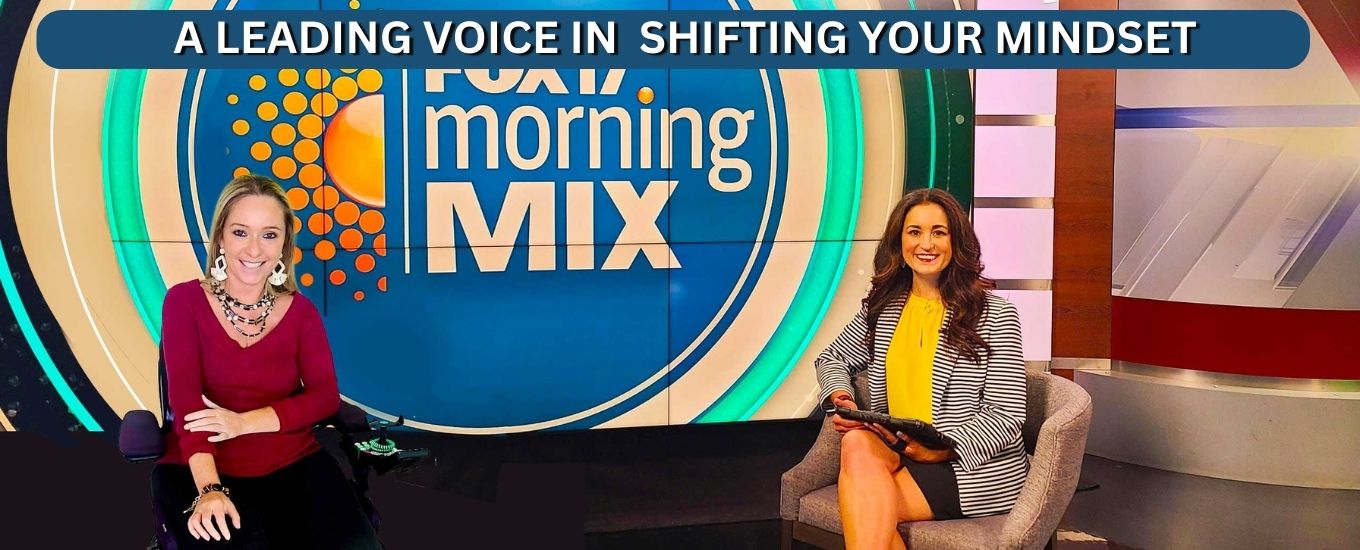 Ali Ingersoll on set with Fox 17 Morning Mix