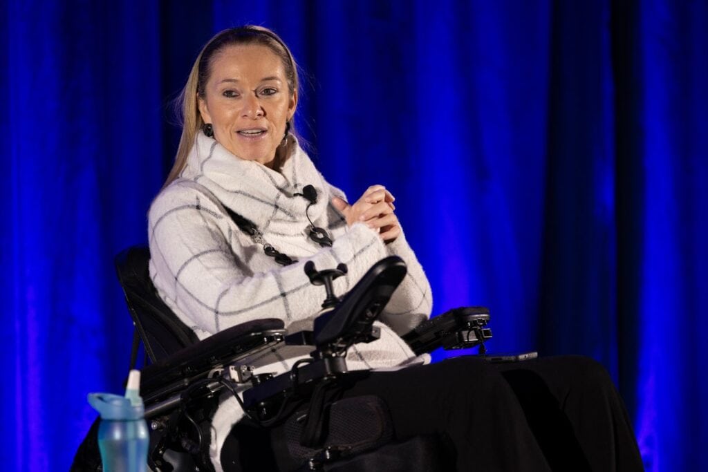 Ali Ingersoll giving a keynote presentation