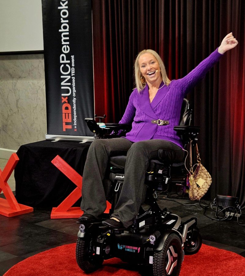 Ali Ingersoll after giving her Ted Talk "Turning paralysis into purpose: Using adversity to achieve success"